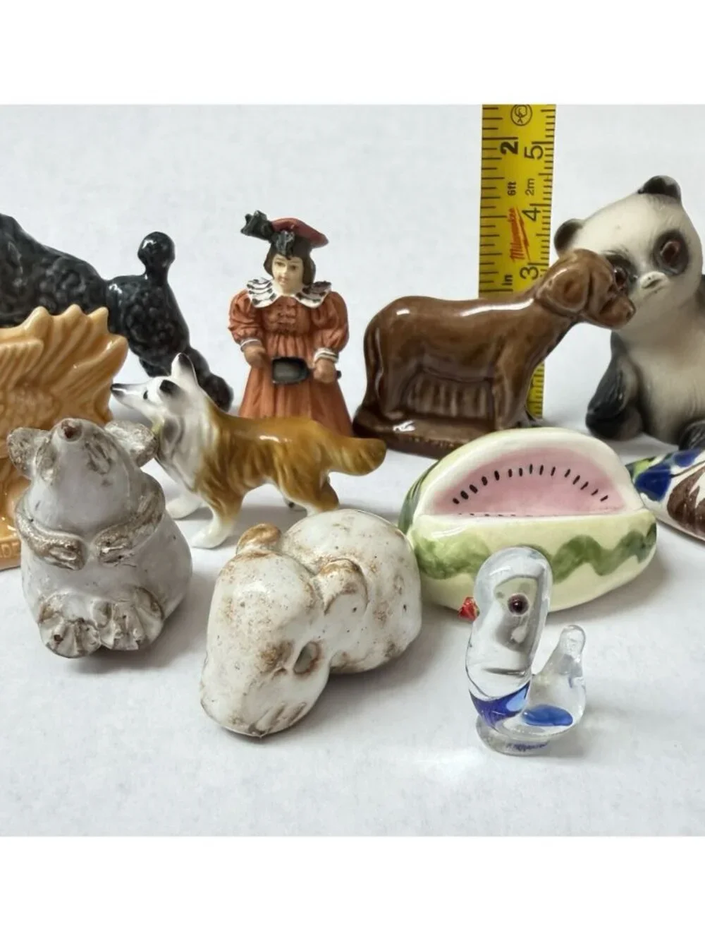 Lot 11 Mini Figures Wade Whimsies Panda Mouse Talavera Collie Poodle Bird Fish